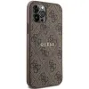 Guess 4G Collection Bőr Fém Logós MagSafe tok iPhone 12 Pro / iPhone 12 - Barna tok - 2. kép