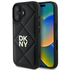 DKNY Steppelt Logós iPhone 16 tok - Fekete