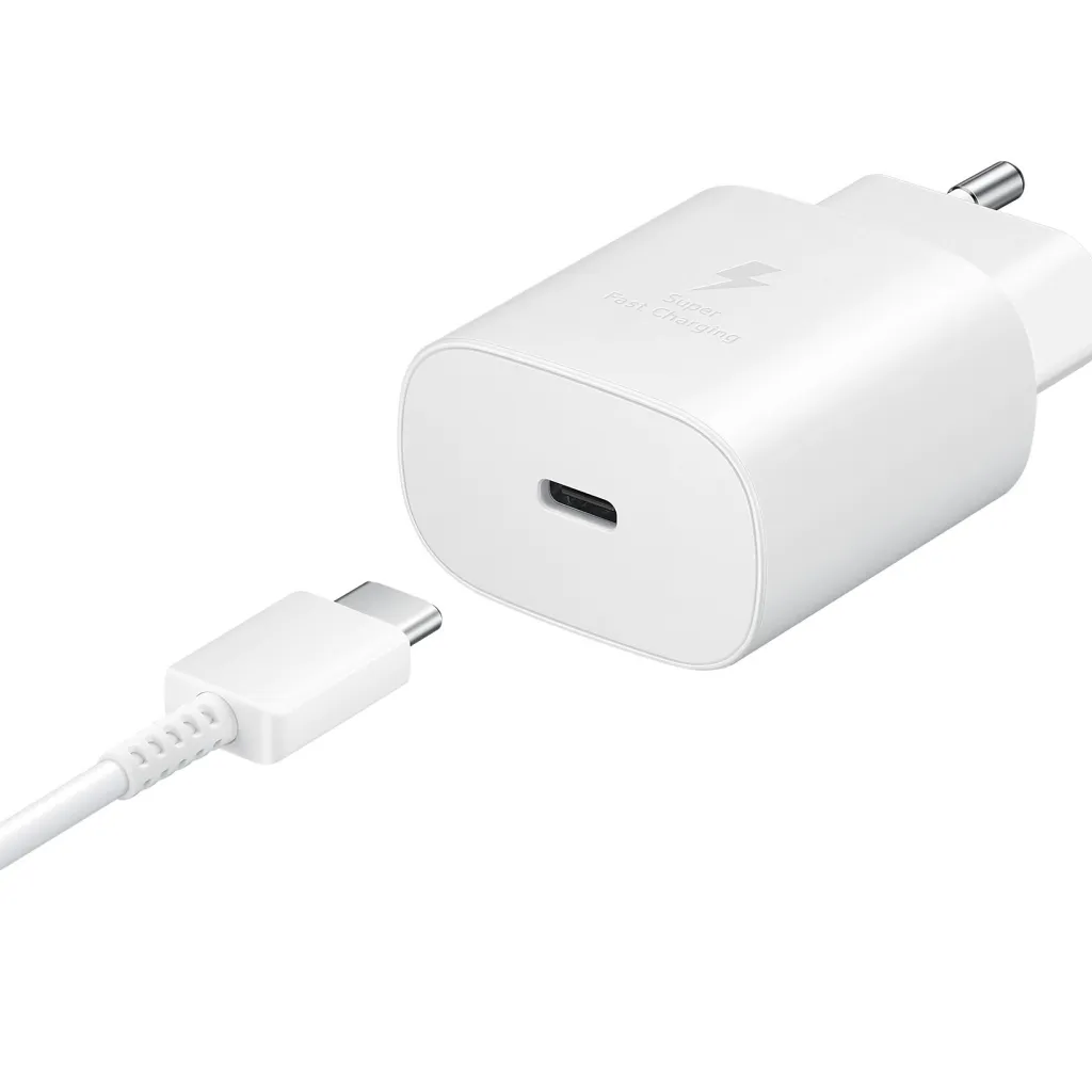 Samsung EP-TA800XWE hálózati gyorstöltő fej 25W fehér + Type-C Type-C kábel - 1