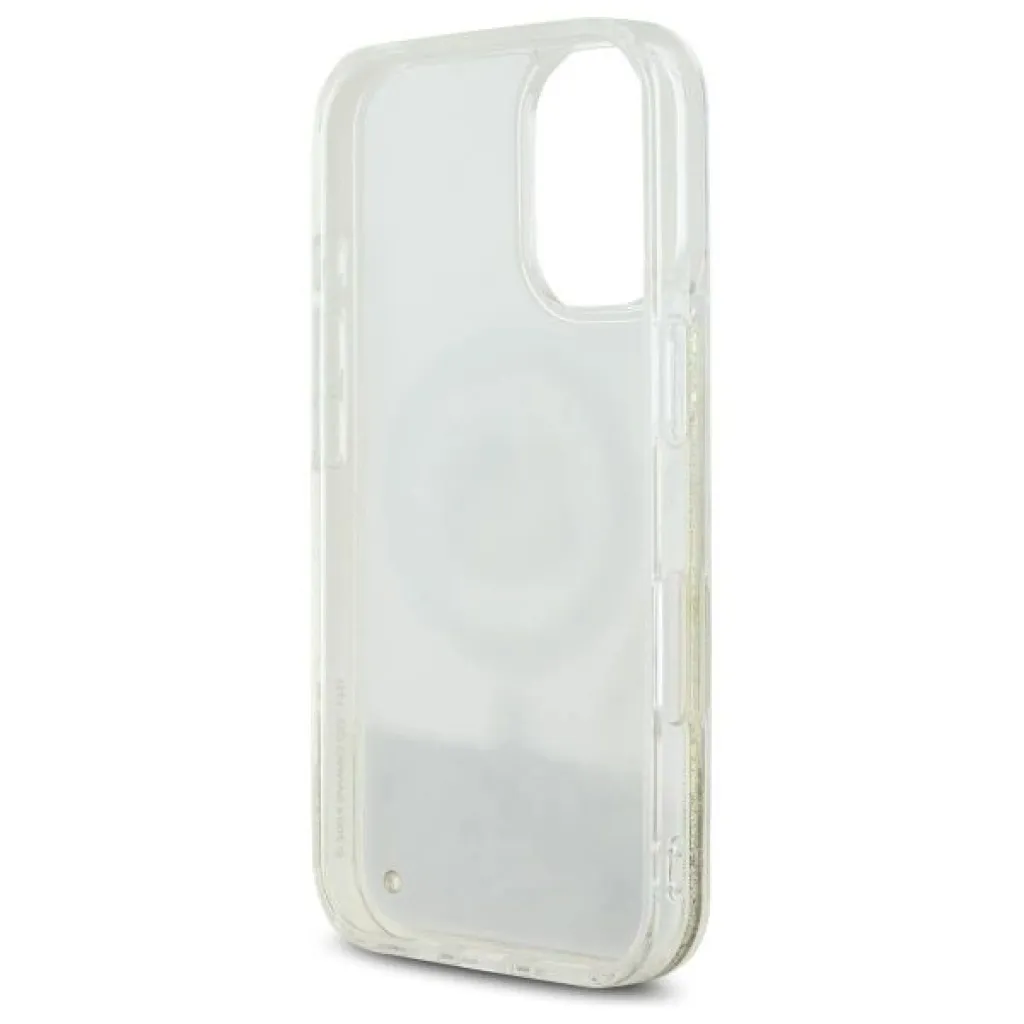 Hello Kitty HKHMP16SLGDIH iPhone 16 6.1" fehér arany kemény tok Liquid Glitter Fever MagSafe tok - 7
