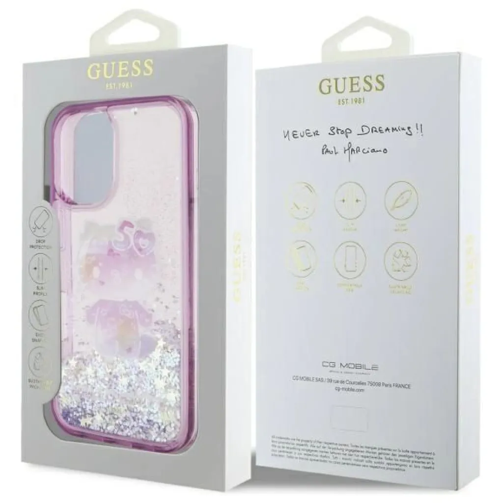 Hello Kitty HKHCP16SL50PPU iPhone 16 6.1" lila/lila keménytok Liquid Glitter 50. Évfordulós Parti tok - 8