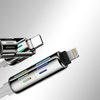 USB-C/USB-A to USB-C/Lightning 4 az 1-ben kábel 1.2m 240W RGB (szürke) - 3. kép
