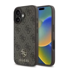 Guess PU 4G Small Metal Logo MagSafe tok iPhone 16 barna tok