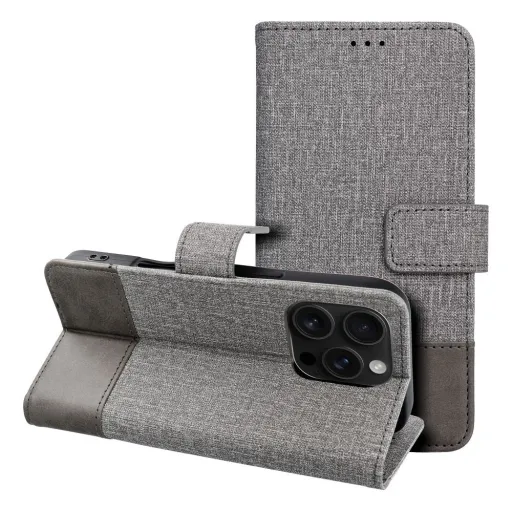 GOMMA fliptok Samsung A12 / M12 szürke tok GOMMA fliptok Samsung A12 / M12 szürke tok