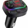 Bluetooth 5.0 FM transmitter 2x USB + 1xPD USB-C fekete - 0. kép