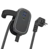 HOCO multifunkcionális elosztó 1 aljzat + 2 x USB A + Type C EU szabványok 4000W 3,1A NS6 1,1 m fekete - 0. kép