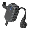 HOCO multifunkcionális elosztó 1 aljzat + 2 x USB A + Type C EU szabványok 4000W 3,1A NS6 1,1 m fekete - 2. kép