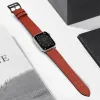 Strap Leather leather strap Apple Watch Ultra, SE, 9, 8, 7, 6, 5, 4, 3, 2, 1 (49, 45, 44, 42 mm) band bracelet red - 2. kép