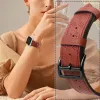 Strap Leather leather strap Apple Watch Ultra, SE, 9, 8, 7, 6, 5, 4, 3, 2, 1 (49, 45, 44, 42 mm) band bracelet red - 3. kép