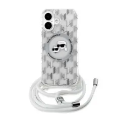 Karl Lagerfeld IML Monogram Crossbody K&CH Heads MagSafe tok iPhone 16 Transparent tok