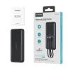 Choetech B654 10000mAh 22.5W USB-A / USB-C / micro USB powerbank beépített USB-C / Lightning kábellel - fekete - 1. kép