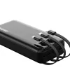 Dudao nagy kapacitású powerbank 3 beépített kábellel 20000mAh USB Type C + micro USB + Lightning fekete (Dudao K6Pro+) - 2. kép