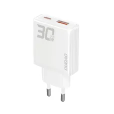 GaN Dudao A30EU 30W USB-A / USB-C Fali Töltő - Fehér