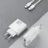 Dudao A30EUL 30W GaN hálózati töltő USB-A / USB-C + USB-C - Lightning kábel - fehér - 1. kép