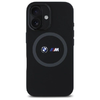 BMW M Szilikon Nyomtatott Gyűrű MagSafe iPhone 16 tok - Fekete - 1. kép