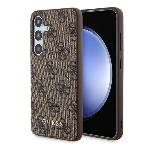 Guess 4G Fém Arany Logó tok Samsung Galaxy S24 - barna Guess 4G Fém Arany Logó tok Samsung Galaxy S24 - barna