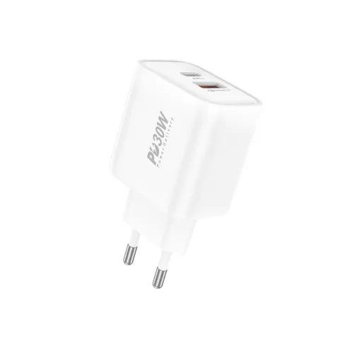 Foneng fali töltő EU52 - USB + Type-C - QC 3.0 PD 30W fehér