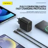 Foneng Fali töltő EU62 GaN - Type C - PD 45W Type C-Type C kábellel fekete - 1. kép