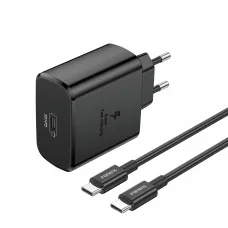 Foneng Fali töltő EU62 GaN - Type C - PD 45W Type C-Type C kábellel fekete