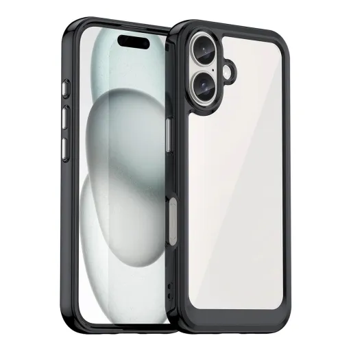 Outer Space Case zselés kerettel iPhone 16 Plus - Fekete tok