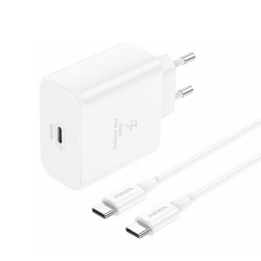 Foneng Fali töltő EU62 GaN - Type C - PD 45W Type C - Type C kábellel fehér