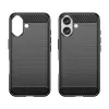 Carbon Case iPhone 16 Plus szilikon tok - Fekete tok - 0. kép