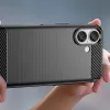 Carbon Case iPhone 16 Plus szilikon tok - Fekete tok - 4. kép