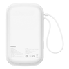 Baseus Qpow Pro+ 20000mAh 22.5W powerbank beépített USB-C kábellel és kijelzővel - fehér - 2. kép