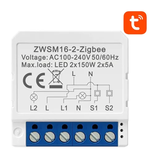 ZigBee Avatto ZWSM16-W2 TUYA okoskapcsoló modul