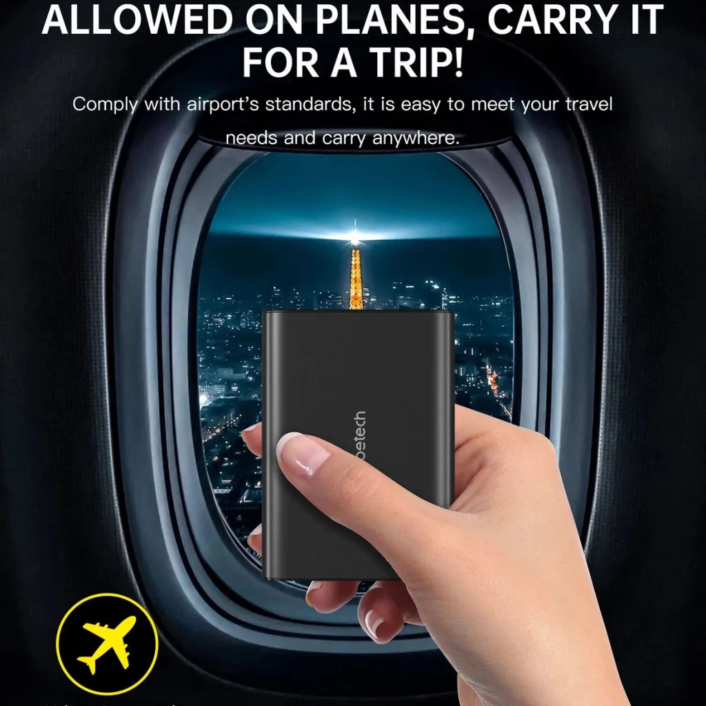 Choetech B635BK USB-A / USB-C Hordozható töltő 22.5W 27000mAh - fekete - 7