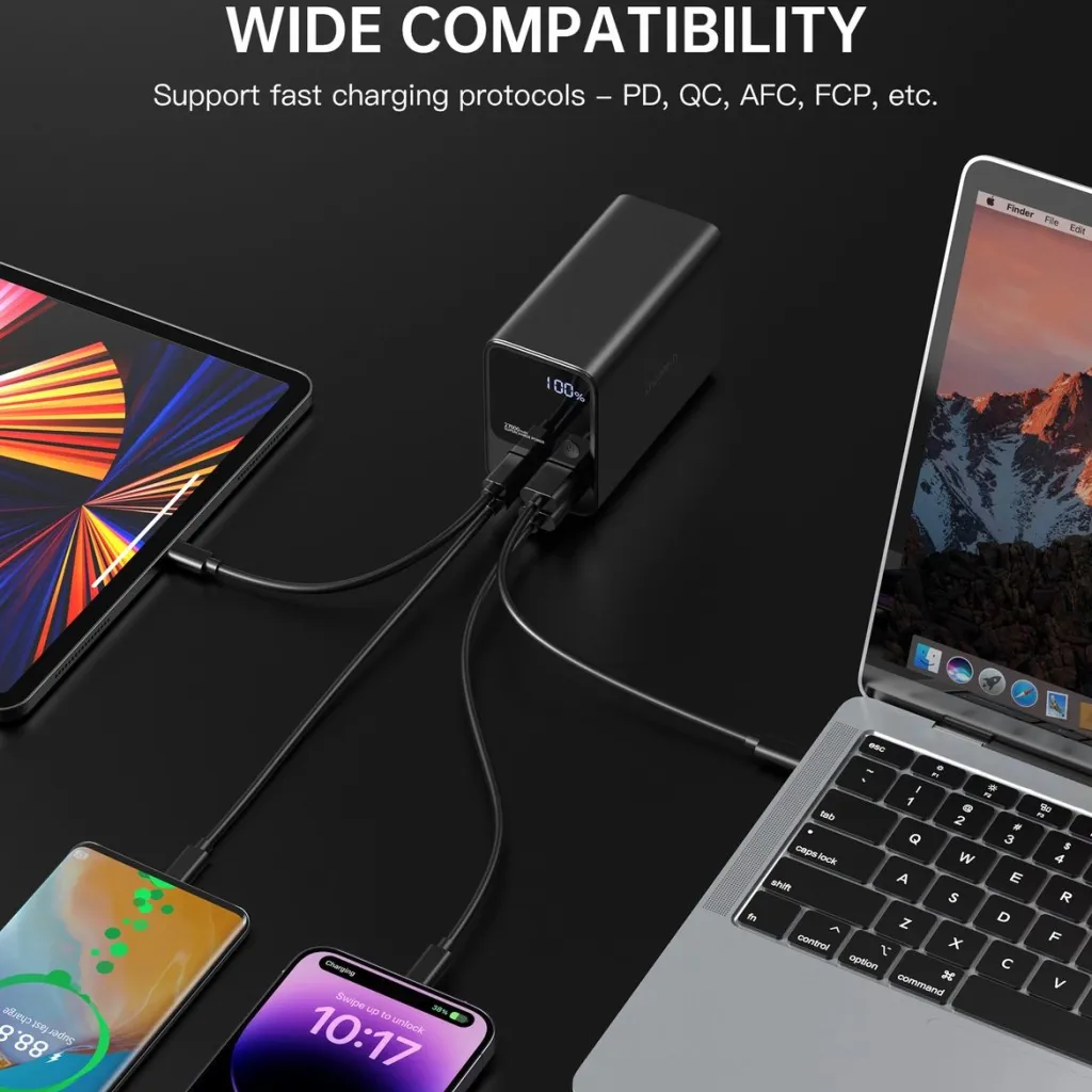 Choetech B635BK USB-A / USB-C Hordozható töltő 22.5W 27000mAh - fekete - 8
