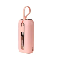 Joyroom mini powerbank 10000mAh Színes Sorozat 22.5W beépített USB C és Lightning kábelekkel rózsaszín (JR-L012)