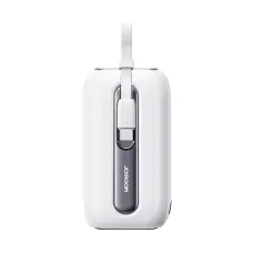 Joyroom mini powerbank 10000mAh Színes Sorozat 22.5W beépített USB C és Lightning kábelekkel fehér (JR-L012)