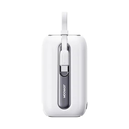 Joyroom mini powerbank 10000mAh Színes Sorozat 22.5W beépített USB C és Lightning kábelekkel fehér (JR-L012)