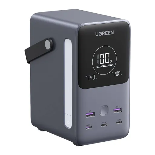 Ugreen PB770 48000mAh powerbank, 2x USB + 4x USB-C, 300W (szürke)