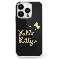 Eredeti tok IPHONE 16 PRO MAX Hello Kitty Hardcase IML Golden Diva MagSafe (HKHMP16XHGDIK) fekete tok