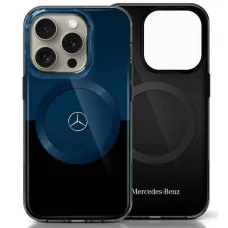 Eredeti tok IPHONE 16 PRO MAX Mercedes Hardcase MB Dupla Réteg Kétszínű MagSafe (MEHMP16X23HBIKV) kék & fekete tok