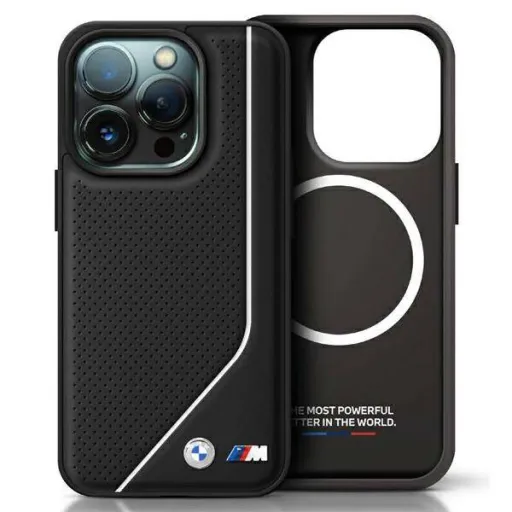Eredeti tok IPHONE 16 PRO BMW Kemény Tok M Perforált Csavart Vonal MagSafe (BMHMP16L23PUCPK) fekete tok Eredeti tok IPHONE 16 PRO BMW Kemény Tok M Perforált Csavart Vonal MagSafe (BMHMP16L23PUCPK) fekete tok