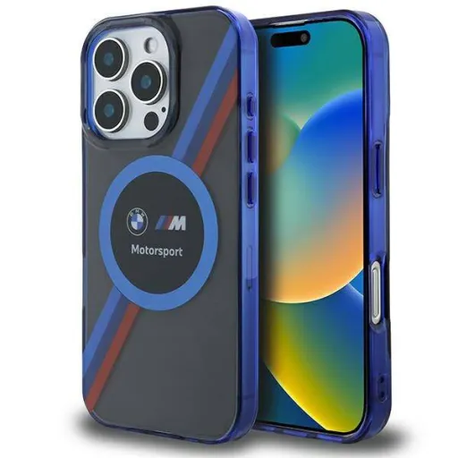 Eredeti tok IPHONE 16 PRO MAX BMW Hardcase Motorsport IML Kör MagSafe (BMHMP16X23HTPUK) fekete tok