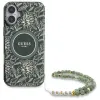 Guess IPHONE 16 PLUS fliptok Hardcase IML Flowers Allover Electro gyöngy szíjjal MagSafe zöld tok - 0. kép