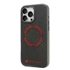 Eredeti tok IPHONE 16 PRO MAX Audi Carbon Fiber Sport Piros Kör MagSafe (AUS-TPUPCMIP16PM-RSQ/D5-BK) fekete tok - 1. kép