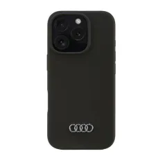 Eredeti tok IPHONE 16 PRO Audi Szilikon Tok (AU-LSRIP16P-Q3/D1-BK) fekete tok