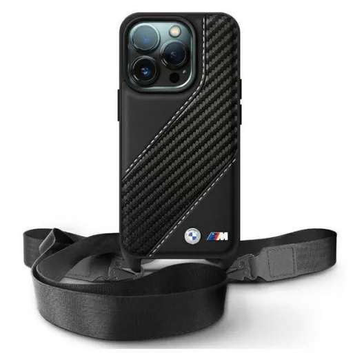 Original BMW Hardcase M Edition Carbon Stripe & Strap iPhone 16 Pro Max tok fekete