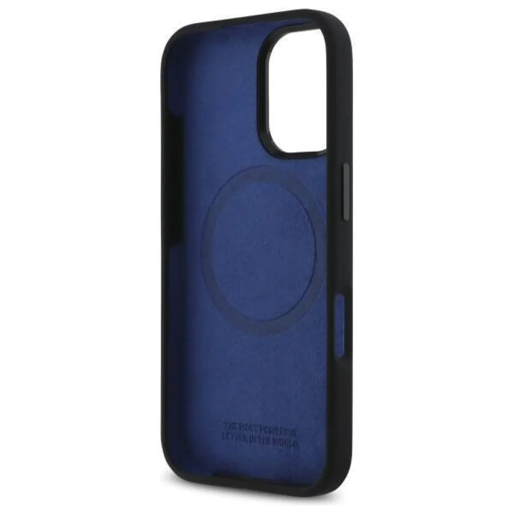  iPhone 16 BMW Hardcase Szilikon Hexagon Kék Vonallal MagSafe (BMHMP16S23SHEB) fekete eredeti tok - 7