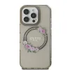 Eredeti Guess kemény tok iPhone 16 Pro Max IML Flowers Wreath MagSafe (GUHMP16XHFWFCK) fekete tok - 1. kép