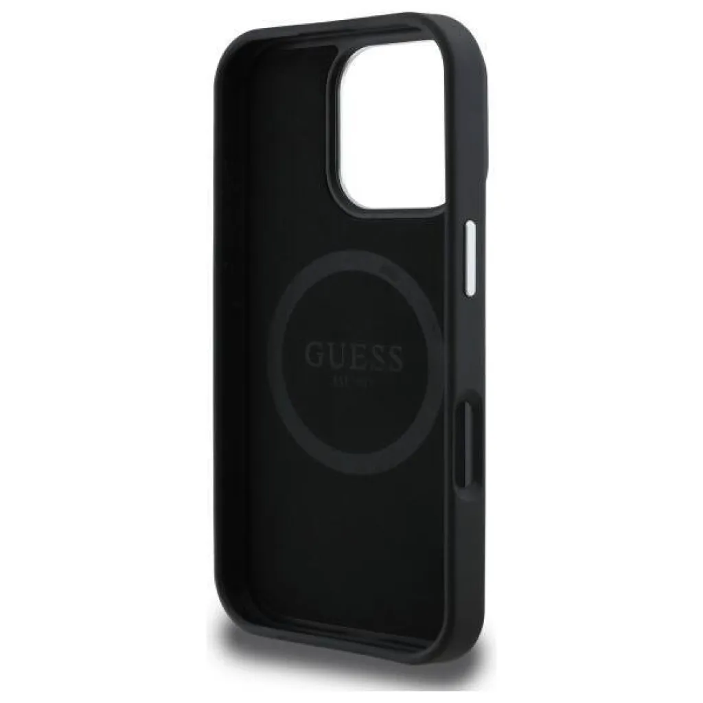  IPHONE 16 PRO MAX Guess Hardcase Grained Triangle MagSafe Eredeti fekete tok - 7