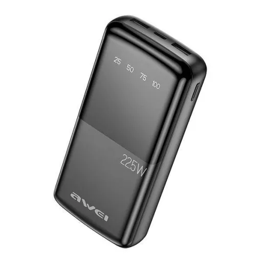 AWEI PowerBank P13K 20000mAh 22.5W fekete/fekete Digitális Kijelző