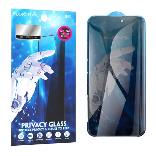 Borofone Edzett üveg BF7 Diamond Armor Teljes Képernyős Kémvédő iPhone 16 Pro Max - 10 darabos üvegfólia