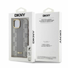 DKNY Bőr Kockás Mono Minta MagSafe iPhone 14 tok - Bézs - 0. kép