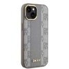 DKNY Bőr Kockás Mono Minta MagSafe iPhone 14 tok - Bézs - 3. kép